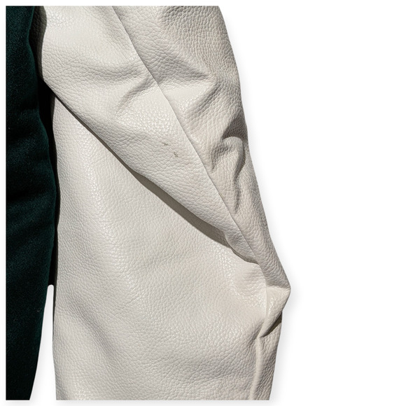 Ewha Womans University Varsity Jacket Leather Sleeves Green White L - Picture 9 of 13
